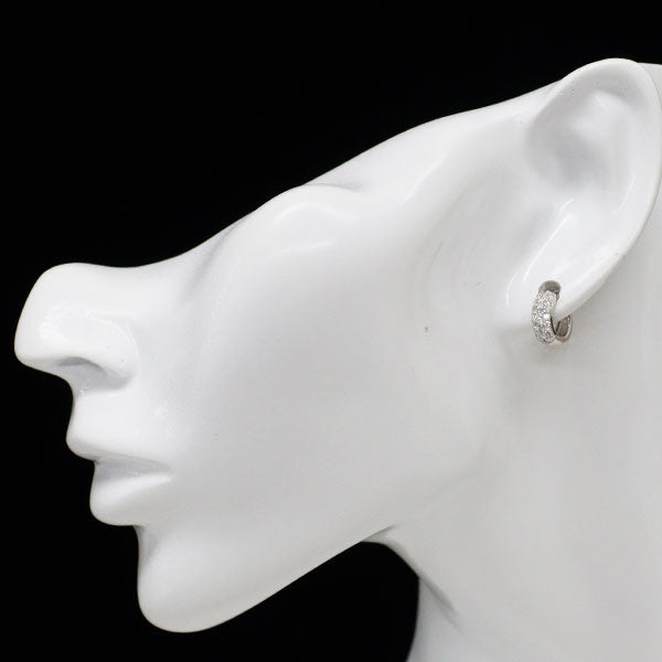 K18WG ダイヤモンド フープ ピアス 0.50ct パヴェ