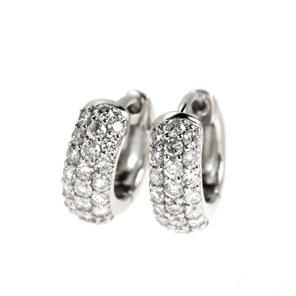 K18WG ダイヤモンド フープ ピアス 0.50ct パヴェ