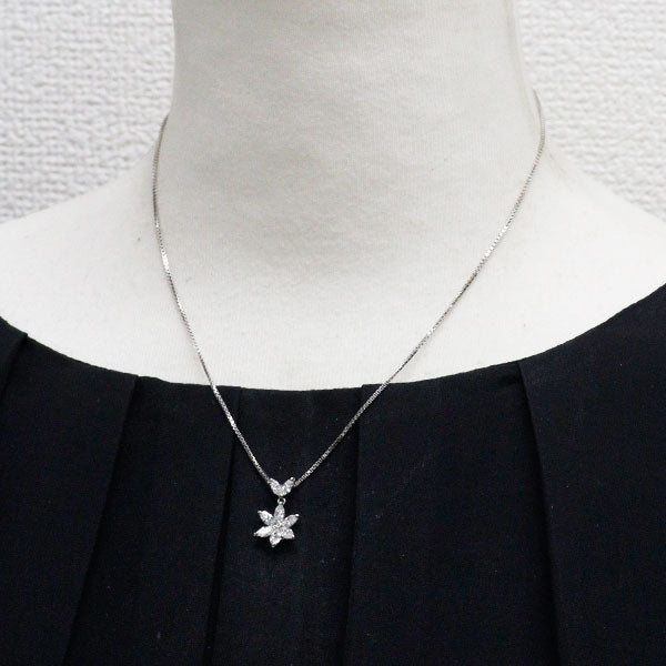 Pt900/ Pt850 ダイヤモンド ペンダントネックレス 1.00ct フラワー