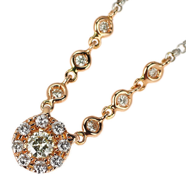 バレステラ(Balestra) K18WG/PG ダイヤモンド ペンダントネックレス 0.255ct D0.20ct