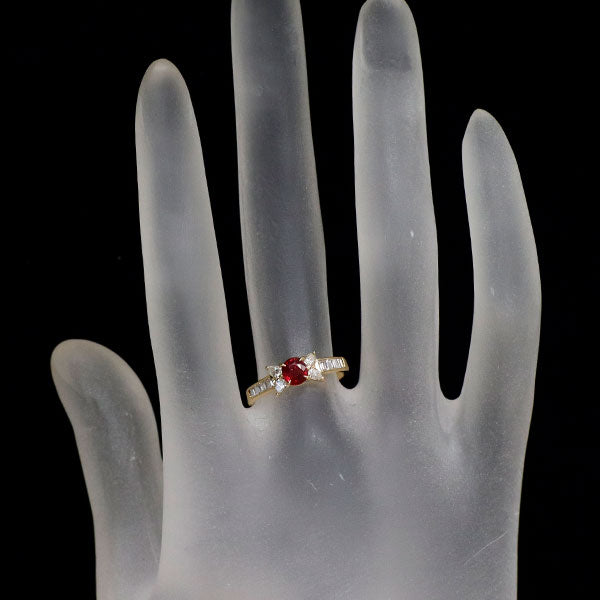 K18YG ルビー ダイヤモンド リング 0.47ct D0.43ct