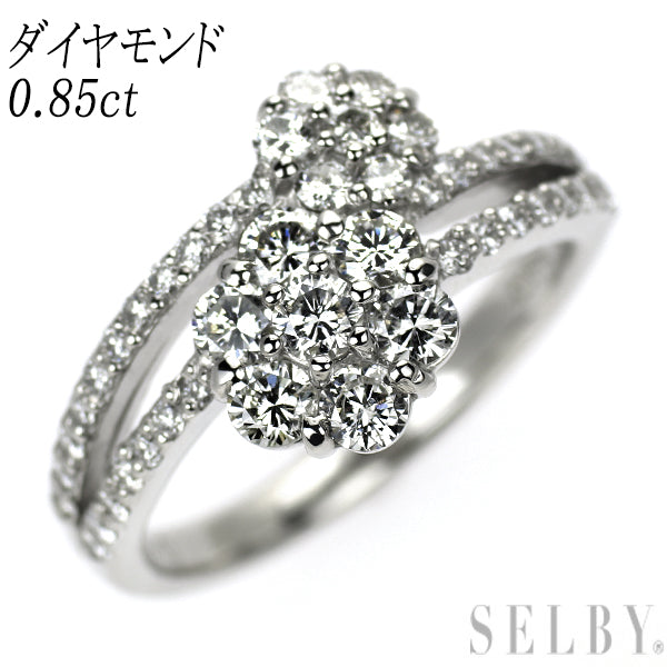 Pt900 ダイヤモンド リング 0.85ct フラワー