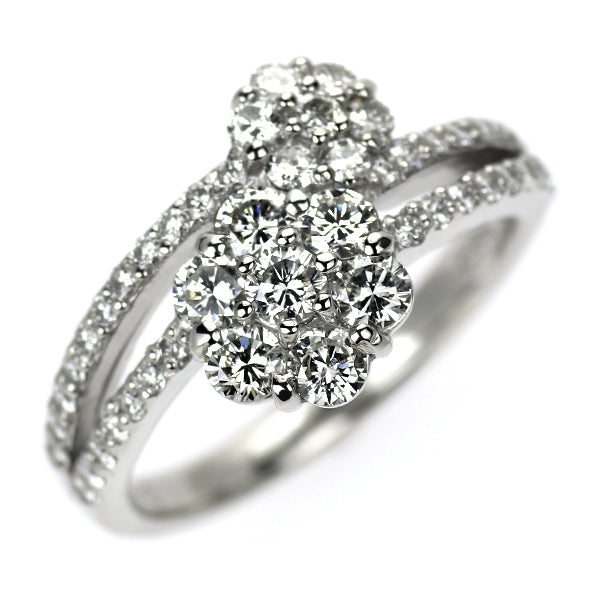 Pt900 ダイヤモンド リング 0.85ct フラワー