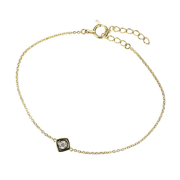 GINZA TANAKA/田中貴金属 K18YG 多面カットダイヤモンド ブレスレット 0.08ct