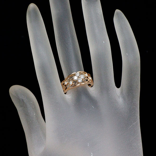 K18PG ダイヤモンド リング 0.50ct フラワー
