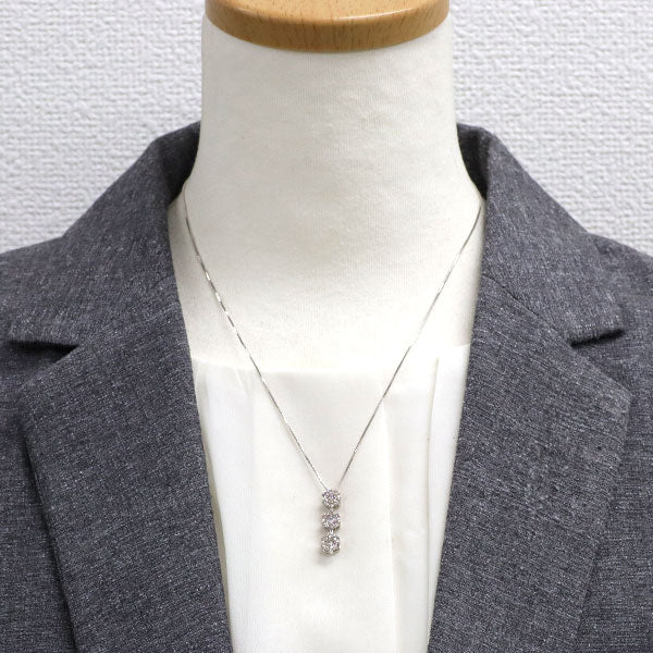 希少 K18WG 天然ピンクダイヤモンド ペンダントネックレス 1.00ct
