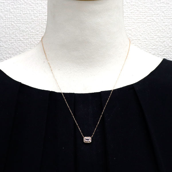 K18PG モルガナイト ダイヤモンド ペンダントネックレス 0.51ct D0.11ct
