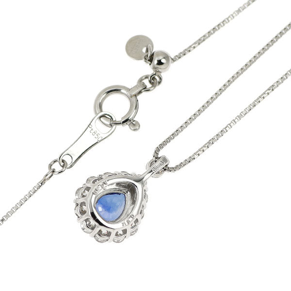 Pt900/ Pt850 サファイア ダイヤモンド ペンダントネックレス 0.52ct D0.30ct