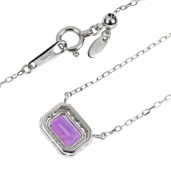 Pt850 アメジスト ダイヤモンド ペンダントネックレス 0.64ct D0.11ct