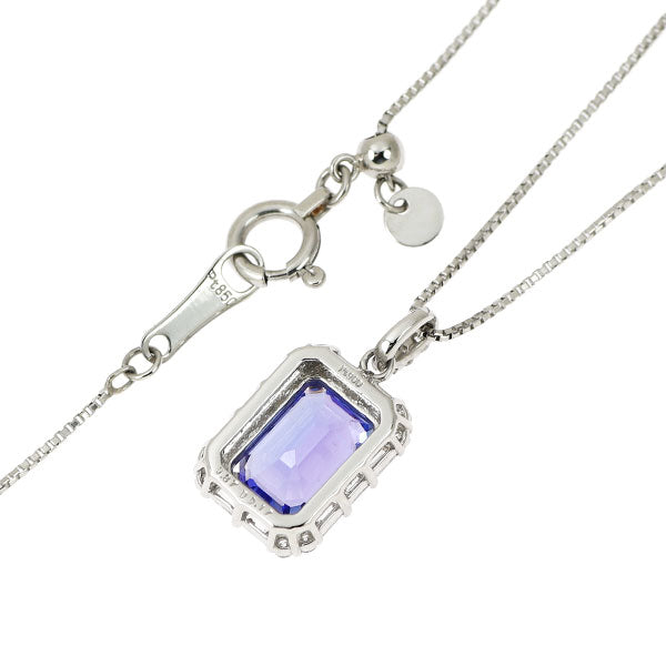 Pt900/ Pt850 タンザナイト ダイヤモンド ペンダントネックレス 0.87ct D0.17ct
