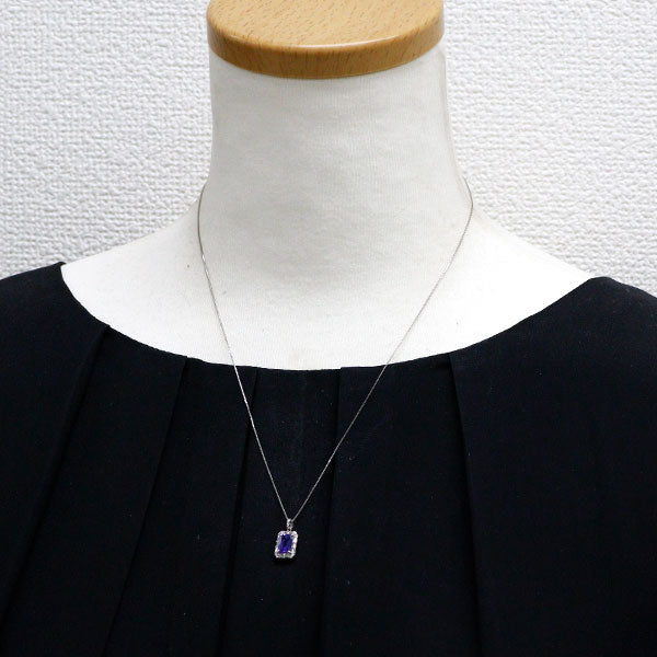 Pt900/ Pt850 タンザナイト ダイヤモンド ペンダントネックレス 0.87ct D0.17ct