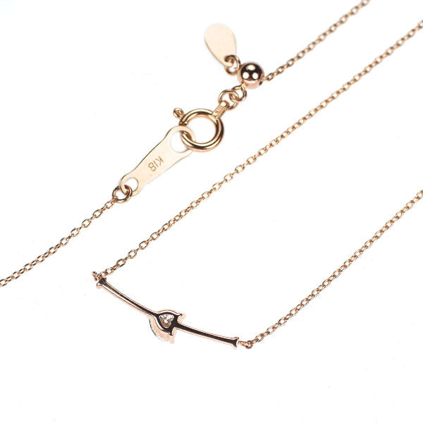 K18PG ハートシェイプ ダイヤモンド ペンダントネックレス 0.15ct