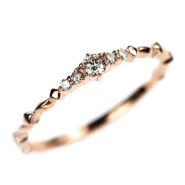 アガット/agete K18PG ダイヤモンド リング 0.08ct