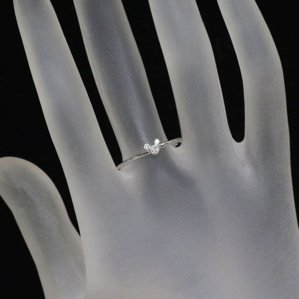ディズニー K18WG ダイヤモンド リング 0.03ct ミッキーマウス