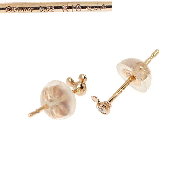 ケイウノ/ディズニー K18PG ダイヤモンド ピアス 0.04ct ミッキーマウス