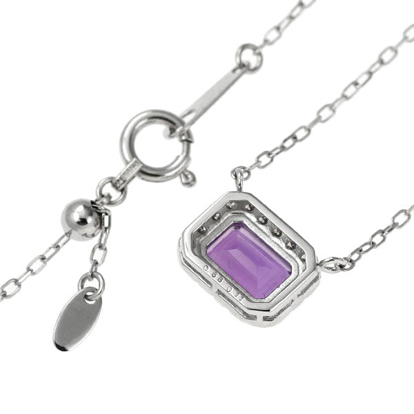 Pt850 アメジスト ダイヤモンド ペンダントネックレス 0.68ct D0.11ct