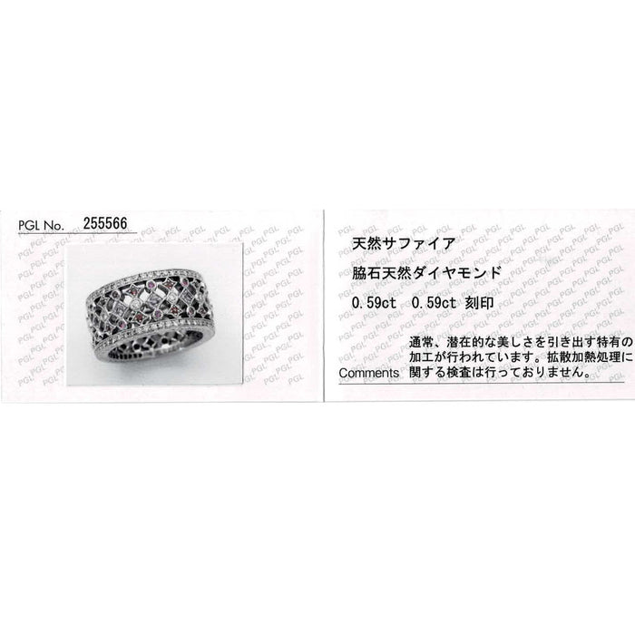 K18WG ピンク/オレンジ サファイア ダイヤモンド リング 0.59ct D0.59ct