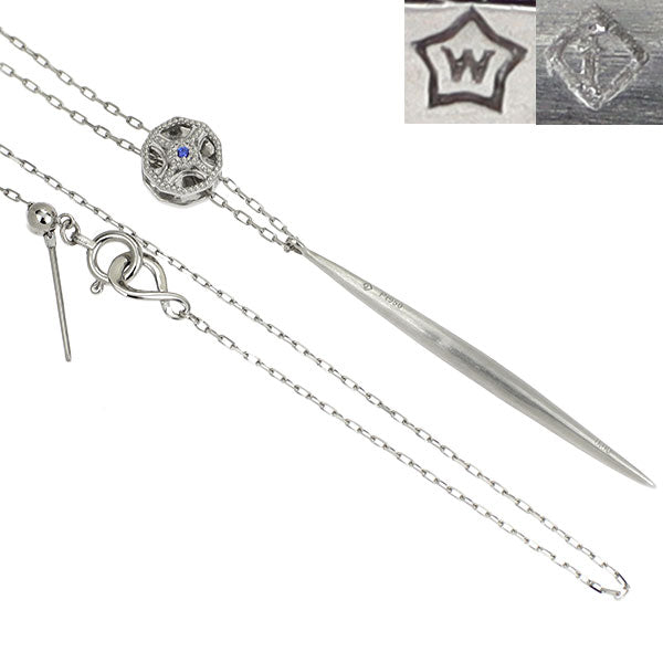 wish upon a star/フェスタリア Pt950/ Pt850 ダイヤモンド サファイア ペンダントネックレス 0.124ct D0.13ct