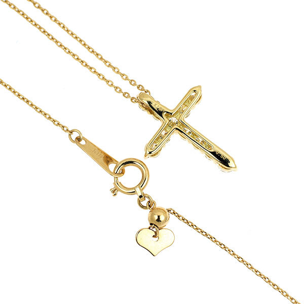 K18YG ダイヤモンド ペンダントネックレス 0.50ct クロス