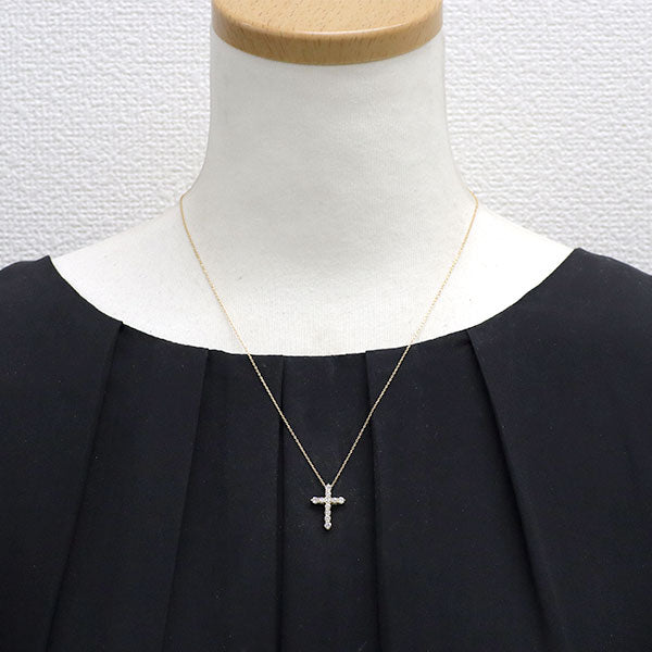 K18YG ダイヤモンド ペンダントネックレス 0.50ct クロス
