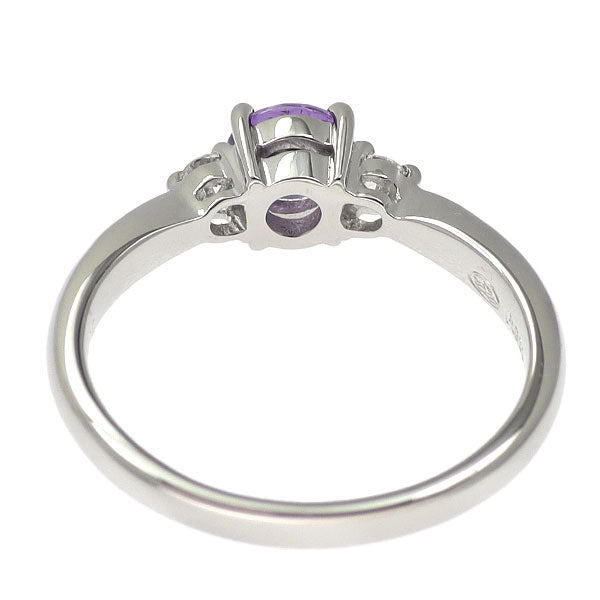 Pt900 パープルサファイア ダイヤモンド リング 0.68ct D0.12ct
