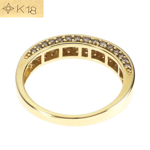 GSTV K18YG プリンセスカット/ラウンドブリリアントカット ダイヤモンド リング 1.20ct ハーフエタニティ