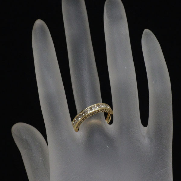 GSTV K18YG プリンセスカット/ラウンドブリリアントカット ダイヤモンド リング 1.20ct ハーフエタニティ