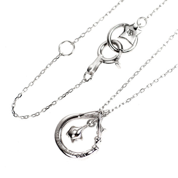 wish upon a star K18WG ダイヤモンド ペンダントネックレス 0.077ct D0.01ct 星の王子さま 引き輪社外