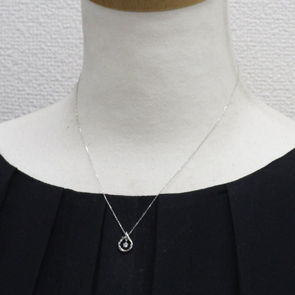 wish upon a star K18WG ダイヤモンド ペンダントネックレス 0.077ct D0.01ct 星の王子さま 引き輪社外