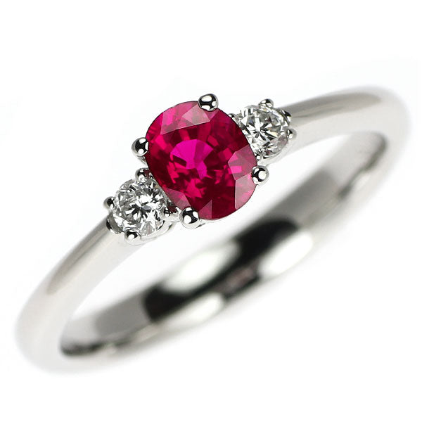Pt900 ルビー ダイヤモンド リング 0.58ct D0.12ct