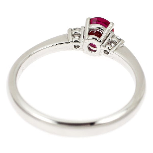 Pt900 ルビー ダイヤモンド リング 0.58ct D0.12ct