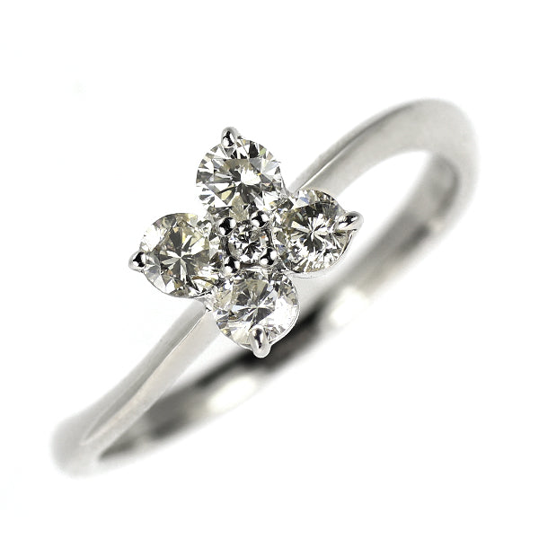 K18WG ダイヤモンド リング 0.40ct フラワー