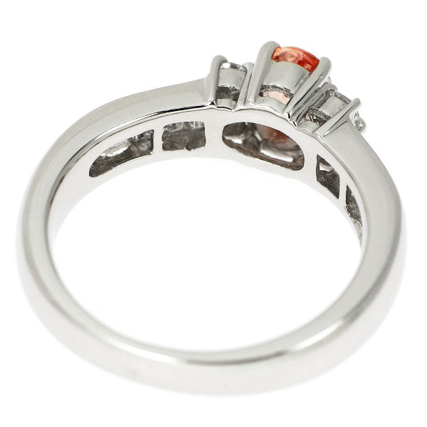 Pt900 パパラチアサファイア ダイヤモンド リング 0.589ct D0.34ct