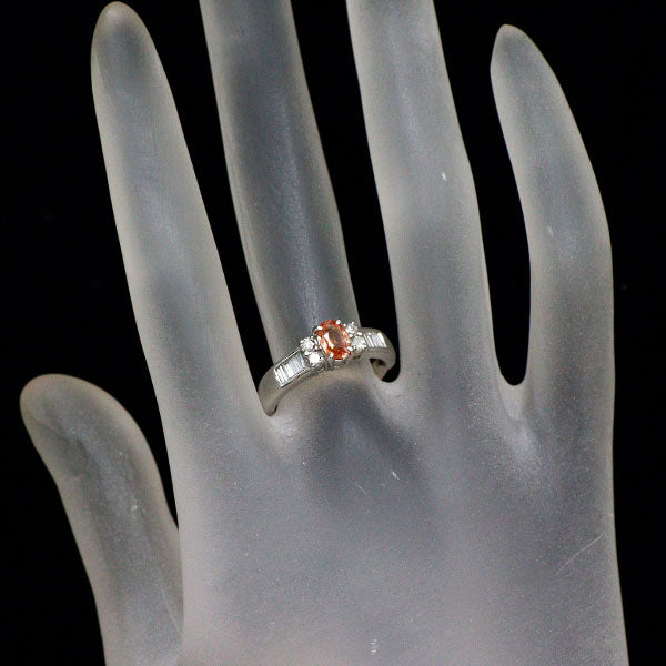 Pt900 パパラチアサファイア ダイヤモンド リング 0.589ct D0.34ct
