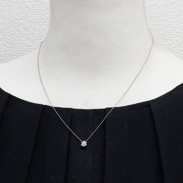 Pt900/ Pt850 ダイヤモンド ペンダントネックレス 0.13ct フラワー
