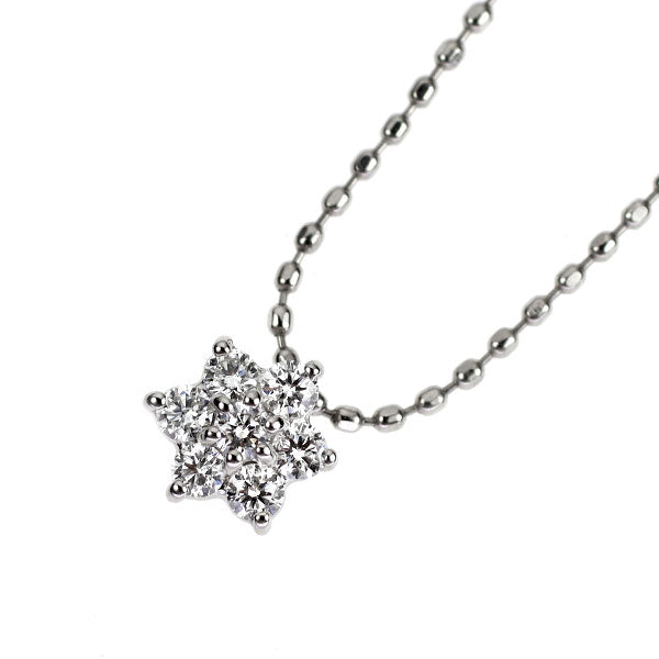 Pt900/ Pt850 ダイヤモンド ペンダントネックレス 0.13ct フラワー