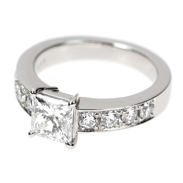 Pt900 プリンセスカット ダイヤモンド リング 1.00ct F VS1 D0.43ct