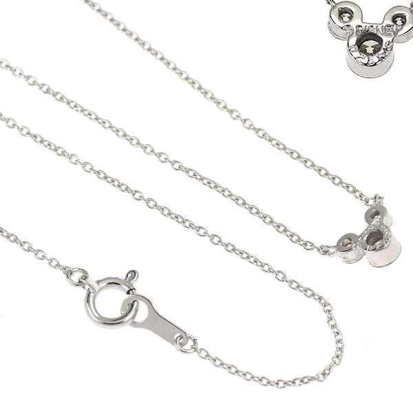 ディズニー K18WG ダイヤモンド ペンダントネックレス 0.25ct ミッキーマウス