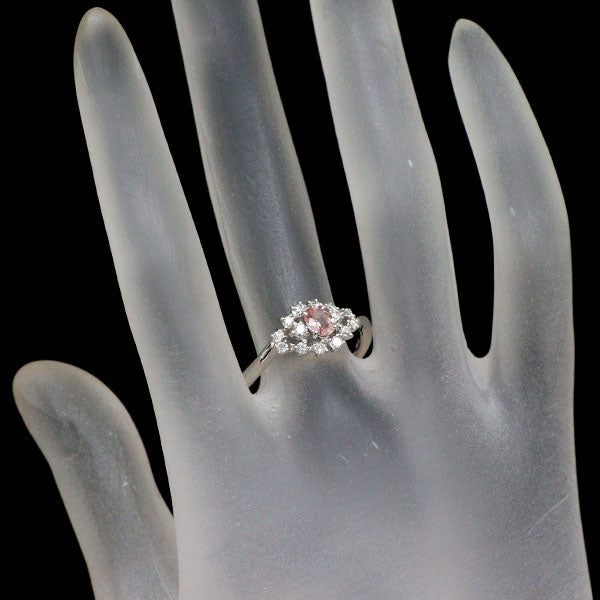 K18WG パパラチアサファイア ダイヤモンド リング 0.432ct D0.28ct