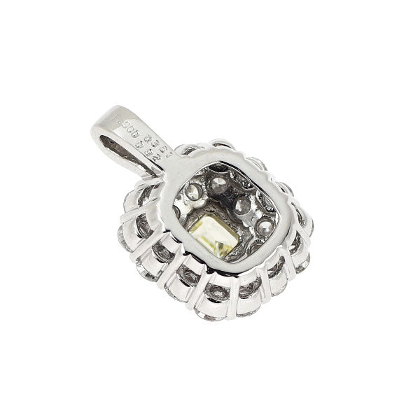 Pt900 エメラルドカット ダイヤモンド ペンダントトップ 0.361ct D0.92ct