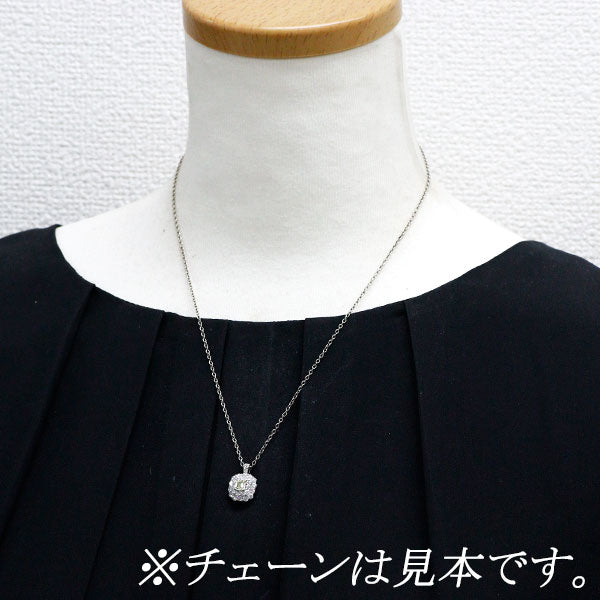 Pt900 エメラルドカット ダイヤモンド ペンダントトップ 0.361ct D0.92ct