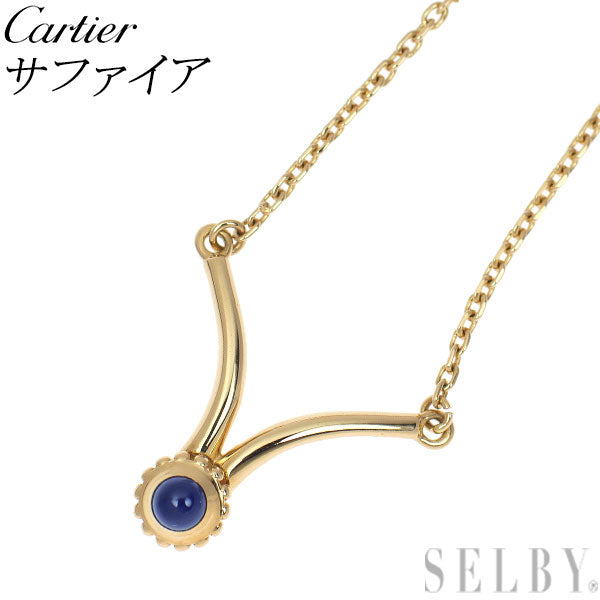 カルティエ K18YG サファイア ペンダントネックレス ヴィンテージ品