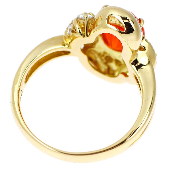 K18YG ファイアーオパール ダイヤモンド リング 1.32ct D0.63ct