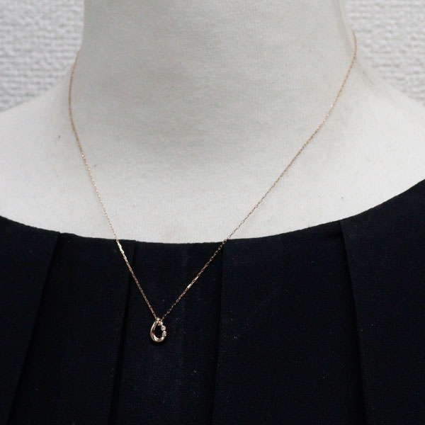 4℃ K10PG ダイヤモンド ペンダントネックレス