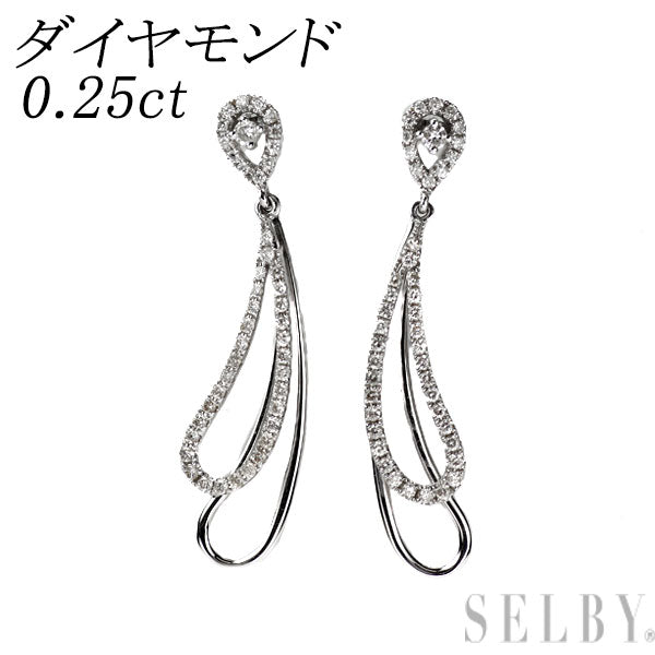 K18WG ダイヤモンド ピアス 0.25ct