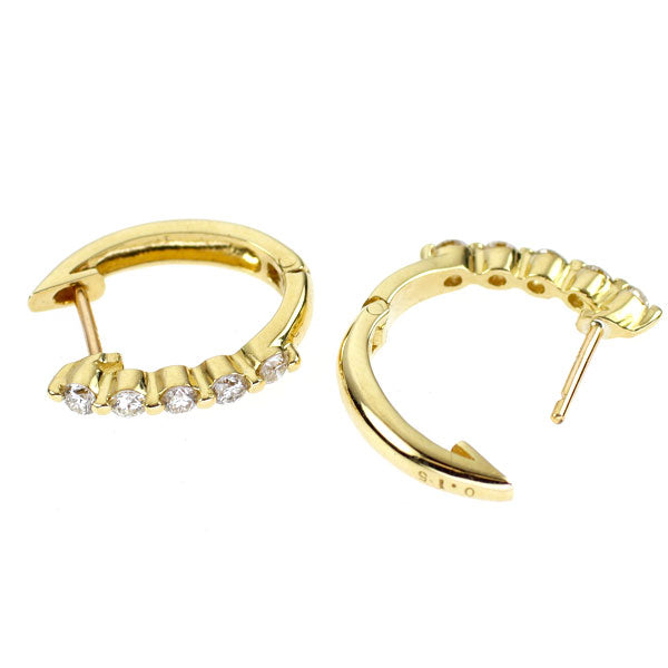 K18YG ダイヤモンド フープ ピアス 0.30ct