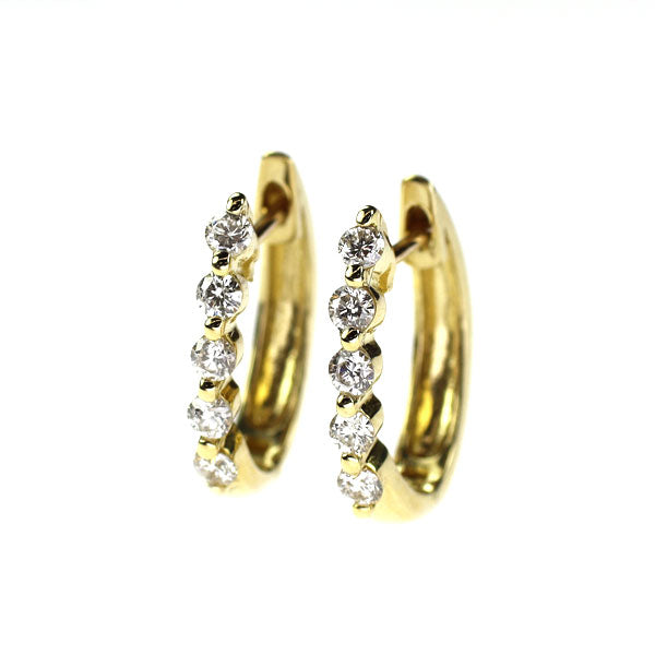K18YG ダイヤモンド フープ ピアス 0.30ct
