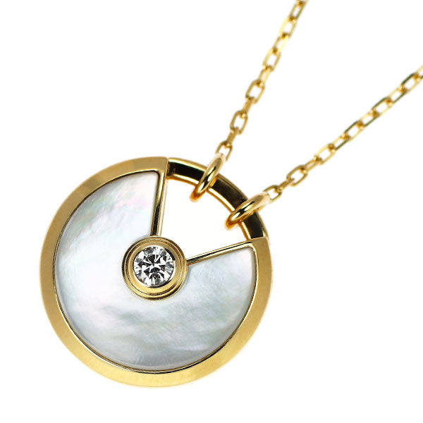 カルティエ K18YG シェル ダイヤモンド ペンダントネックレス アミュレット 《セルビー銀座店》【中古】