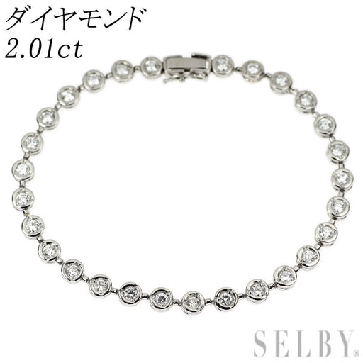ろいお⭐︎ダイヤモンドPT850テニスブレスレット 約4ct 帝国ホテル ろ