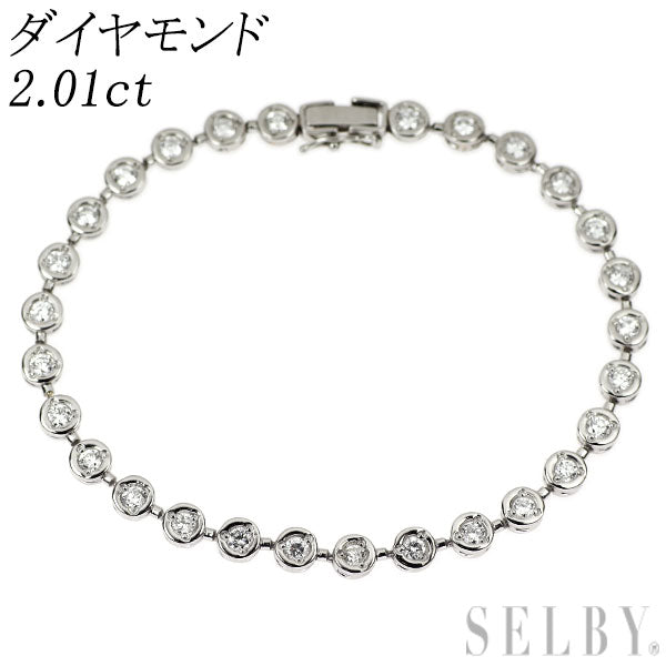 Pt850 ダイヤモンド テニス ブレスレット 2.01ct